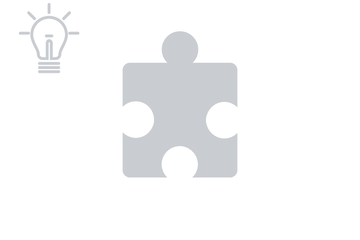Graues Puzzleteil mit Icon Glühbirne