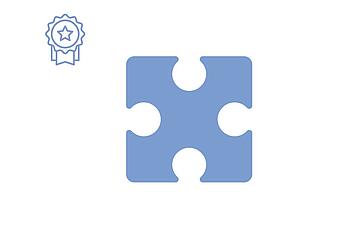 Puzzleteil hellblau Icon Auszeichnung