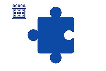 Puzzleteil blau Icon Kalender