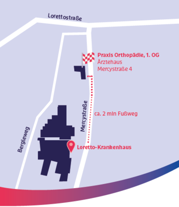 Wegbeschreibung Sprechstunde Fuß- und Sprunggelenkchirurgie