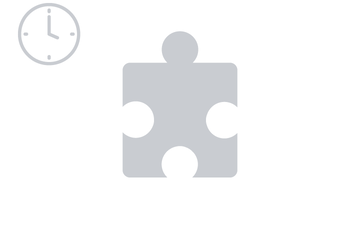 Graues Puzzleteil mit Icon Uhr
