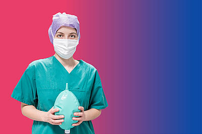 ATA auf buntem Hintergrund